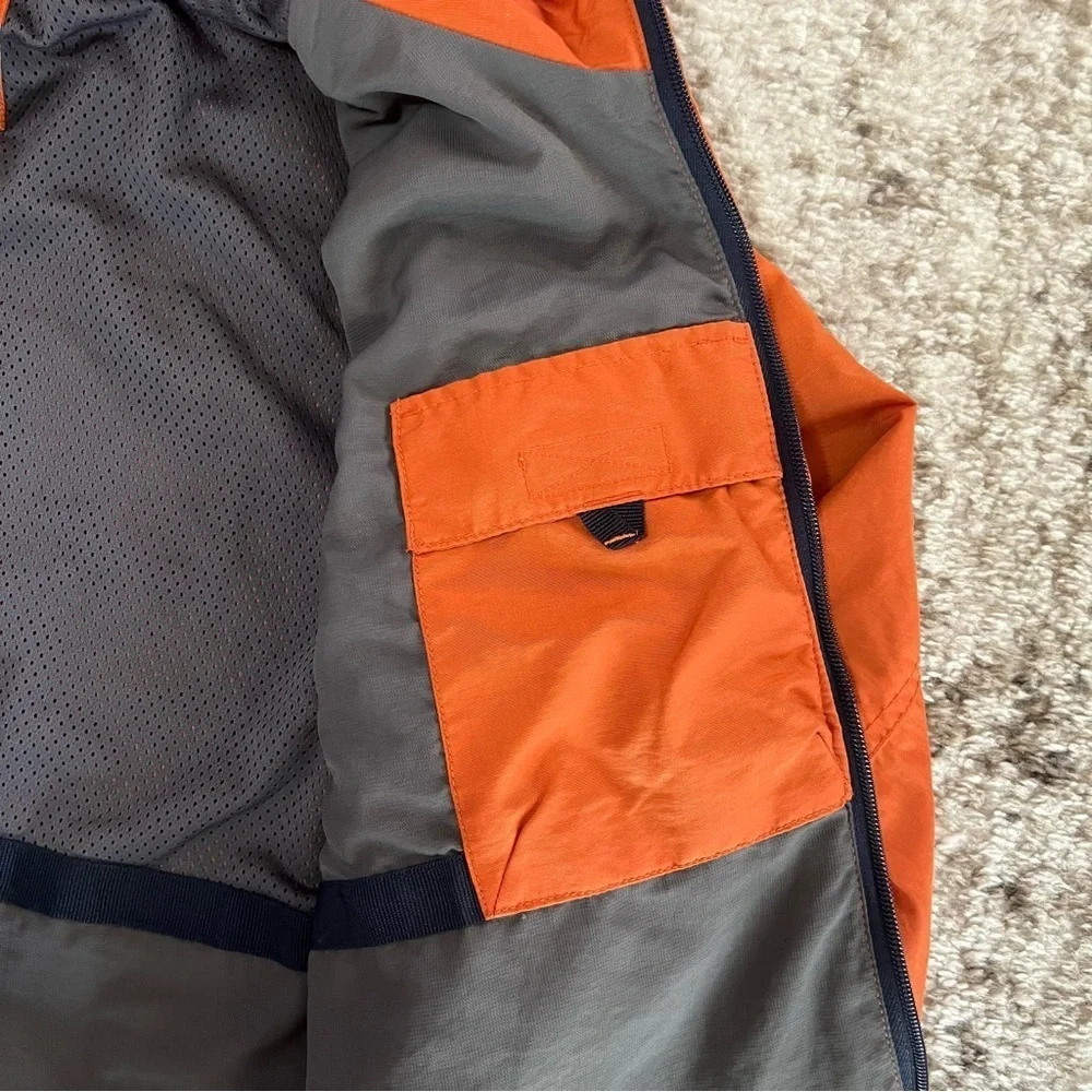 Gap Kids Orange Windbreaker Rain Lightweight Hooded Jacket size large 10